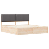 Letto con Testiera Rivestita Grigio scuro 200 x 200 cm