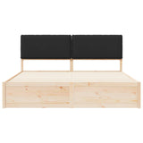 Letto con Testiera Rivestita Nero 200 x 200 cm Pino massello