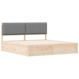 Letto con Testiera Rivestita Grigio chiaro 180 x 200 cm