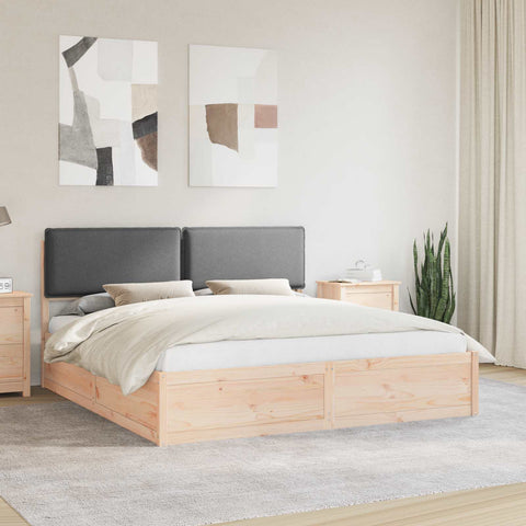 Letto con Testiera Rivestita Grigio scuro 180 x 200 cm