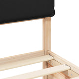 Letto con Testiera Rivestita Nero 180 x 200 cm Pino massello