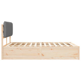 Letto con Testiera Rivestita Grigio chiaro 150 x 200 cm