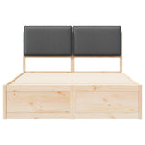 Letto con Testiera Rivestita Grigio scuro 140 x 190 cm