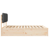 Letto con Testiera Rivestita Grigio scuro 140 x 190 cm