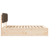 Letto con Testiera Rivestita Talpa 140 x 190 cm Pino massello