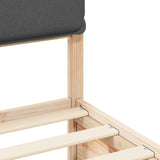 Letto con Testiera Rivestita Grigio scuro 135 x 190 cm