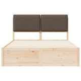 Letto con Testiera Rivestita Talpa 135 x 190 cm Pino massello