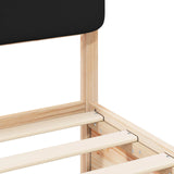 Letto con Testiera Rivestita Nero 200 x 200 cm Pino massello