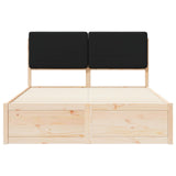 Letto con Testiera Rivestita Nero 140 x 190 cm Pino massello