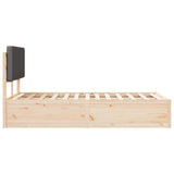 Letto con Testiera Rivestita Grigio scuro 135 x 190 cm