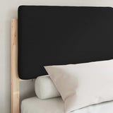 Letto con Testiera Rivestita Nero 135 x 190 cm Pino massello