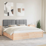 Letto con Testiera Rivestita Grigio chiaro 200 x 200 cm