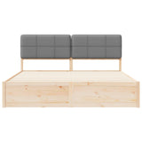 Letto con Testiera Rivestita Grigio chiaro 200 x 200 cm