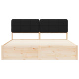 Letto con Testiera Rivestita Nero 200 x 200 cm Pino massello