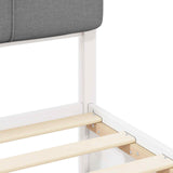 Letto con Testiera Rivestita Grigio chiaro 200 x 200 cm