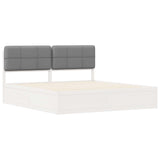 Letto con Testiera Rivestita Grigio chiaro 200 x 200 cm