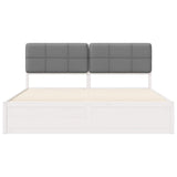 Letto con Testiera Rivestita Grigio chiaro 200 x 200 cm