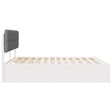 Letto con Testiera Rivestita Grigio chiaro 200 x 200 cm