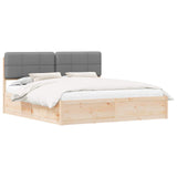 Letto con Testiera Rivestita Grigio chiaro 180 x 200 cm