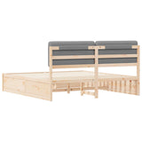 Letto con Testiera Rivestita Grigio chiaro 180 x 200 cm