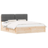 Letto con Testiera Rivestita Grigio scuro 180 x 200 cm