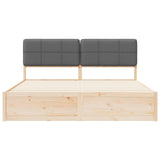 Letto con Testiera Rivestita Grigio scuro 180 x 200 cm