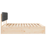 Letto con Testiera Rivestita Grigio scuro 180 x 200 cm