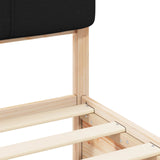 Letto con Testiera Rivestita Nero 180 x 200 cm Pino massello