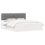 Letto con Testiera Rivestita Grigio chiaro 180 x 200 cm
