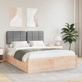 Letto con Testiera Rivestita Grigio chiaro 160 x 200 cm