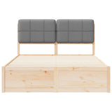 Letto con Testiera Rivestita Grigio chiaro 160 x 200 cm