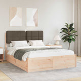 Letto con Testiera Rivestita Talpa 140 x 200 cm Pino massello