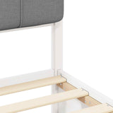Letto con Testiera Rivestita Grigio chiaro 140 x 190 cm