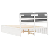 Letto con Testiera Rivestita Grigio chiaro 140 x 190 cm