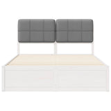 Letto con Testiera Rivestita Grigio chiaro 140 x 190 cm