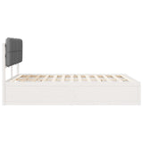Letto con Testiera Rivestita Grigio chiaro 140 x 190 cm