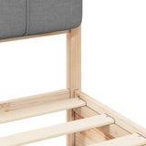 Letto con Testiera Rivestita Grigio chiaro 135 x 190 cm