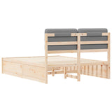 Letto con Testiera Rivestita Grigio chiaro 135 x 190 cm