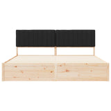 Letto con Testiera Rivestita Nero 200 x 200 cm Pino massello