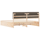 Letto con Testiera Rivestita Talpa 200 x 200 cm Pino massello