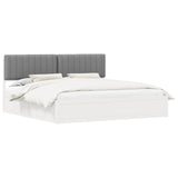 Letto con Testiera Rivestita Grigio chiaro 200 x 200 cm