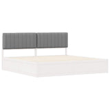 Letto con Testiera Rivestita Grigio chiaro 200 x 200 cm