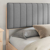 Letto con Testiera Rivestita Grigio chiaro 180 x 200 cm