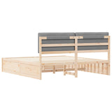 Letto con Testiera Rivestita Grigio chiaro 180 x 200 cm