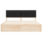 Letto con Testiera Rivestita Nero 180 x 200 cm Pino massello
