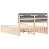 Letto con Testiera Rivestita Grigio chiaro 160 x 200 cm