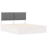 Letto con Testiera Rivestita Grigio chiaro 160 x 200 cm