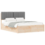 Letto con Testiera Rivestita Grigio chiaro 150 x 200 cm