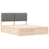 Letto con Testiera Rivestita Grigio chiaro 150 x 200 cm