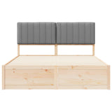 Letto con Testiera Rivestita Grigio chiaro 150 x 200 cm